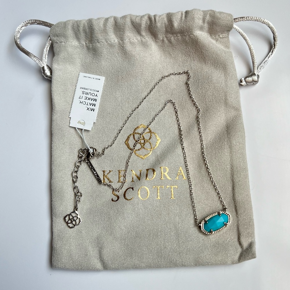 Kendra Scott Elisa pendant in silver with turquoise stone